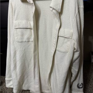 PINK Victoria's Secret Cream Teddy Jacket with Lapel Collar